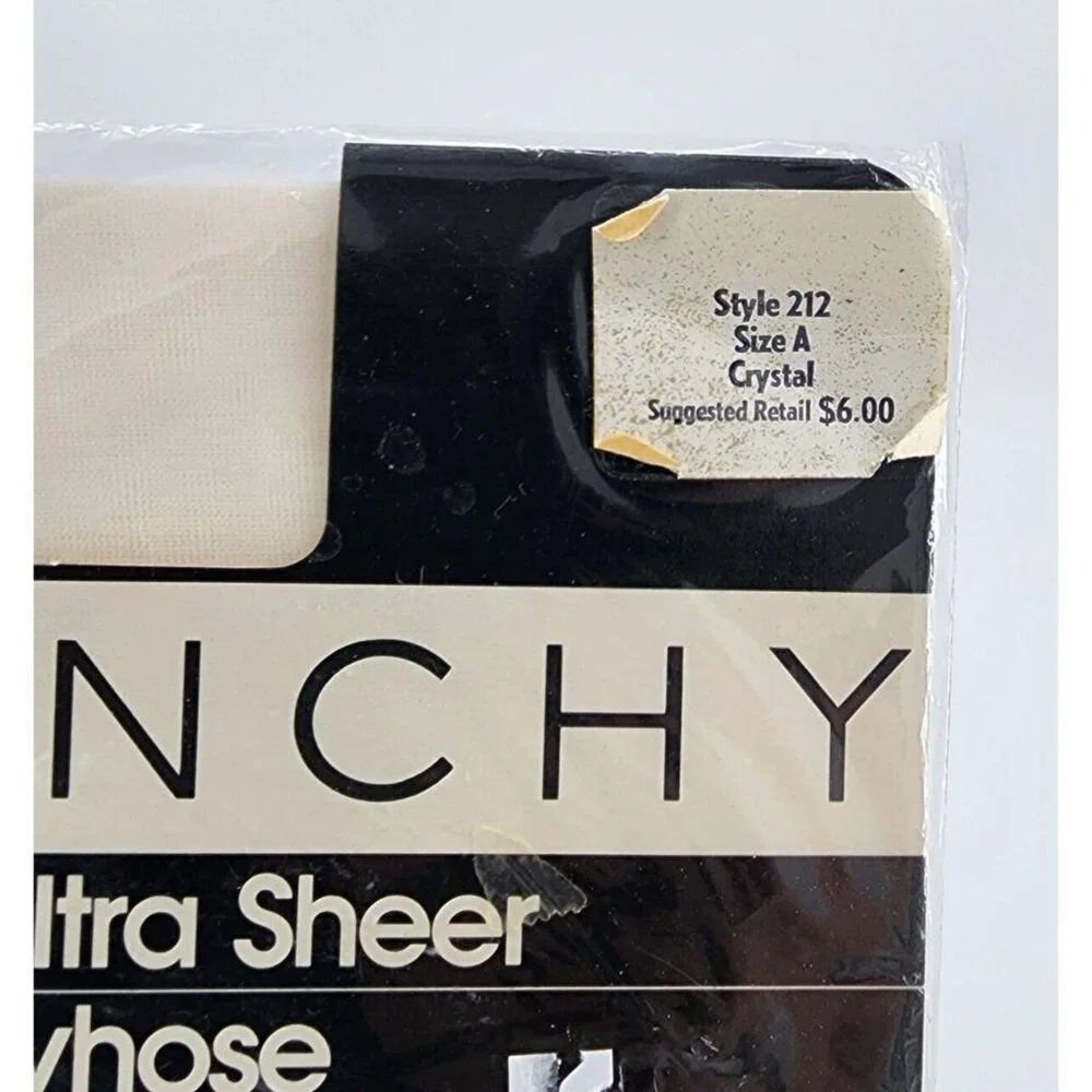 Givenchy French Ultra Sheer Light Control Top Pantyhose Style 212 Size A Crystal